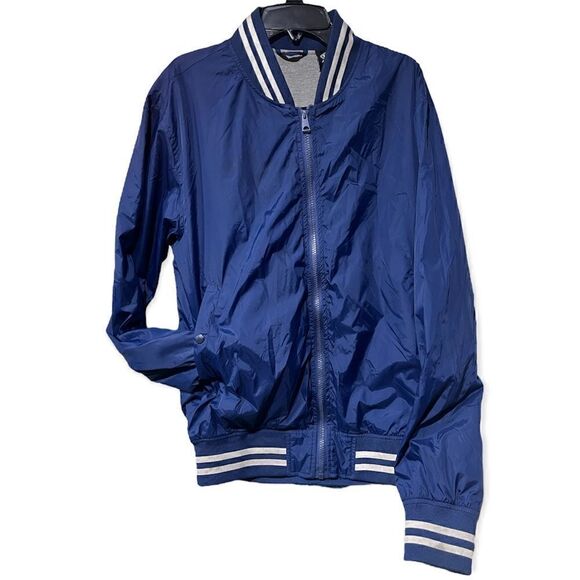 WSS BLUE STRIPE BOMBER VARSITY JACKET SMALL - Picture 1 of 6